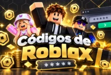 Portada sobre códigos de Roblox con jugadores, tickets y elementos de recompensa