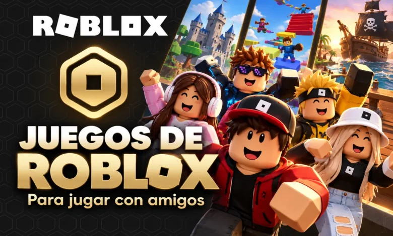 Portada de juegos de Roblox para jugar con amigos con varios avatares estilo Roblox