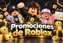 Portada sobre promociones de Roblox con jugadores, regalos y elementos promocionales